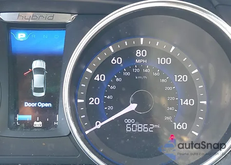 2014 Hyundai Sonata Hybrid z USA, uszkodzony, nr VIN KMHEC4A46EA117178